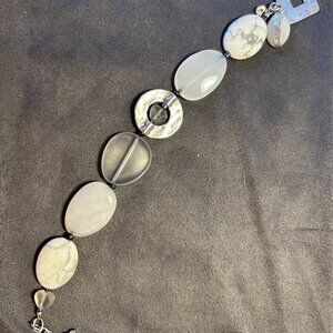 SILPADA Sterling White Jade Howlite Toggle Bracelet #B1946